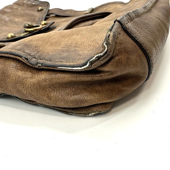 Frye Cameron Magazine Crossbody Bag Brown Leather Purse Distressed Satchel DB875 - Picture 10 of 16